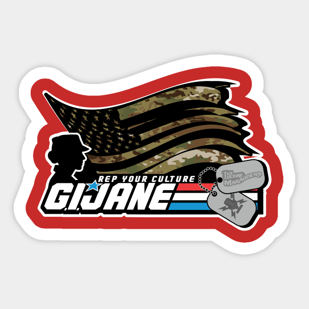 The Rep Your Culture Line: G.I. Jane Sticker by The Culture Marauders